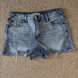 Free People Light Blue Distressed Jean Shorts